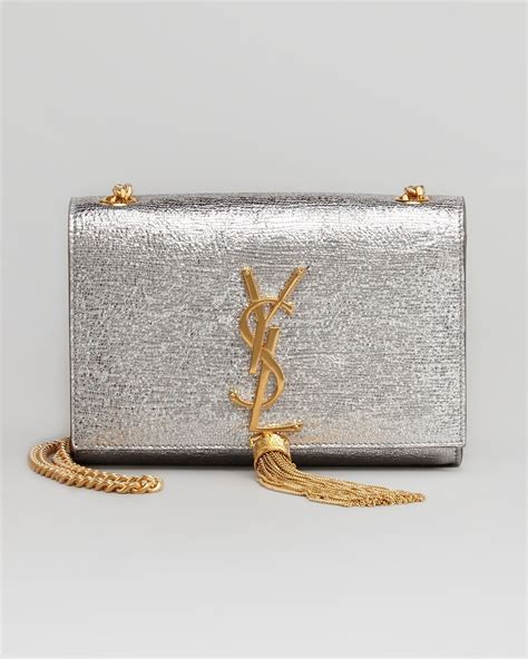 ysl shoulder bag silver|ysl shoulder bag with tassel.